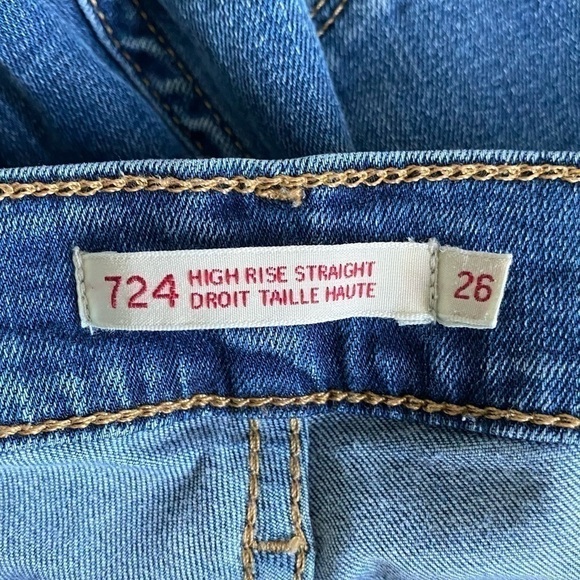 LEVI’S Premium Denim 724 High-Rise Straight in Dark Wash Bogota Boogie • US 26 - Picture 8 of 12